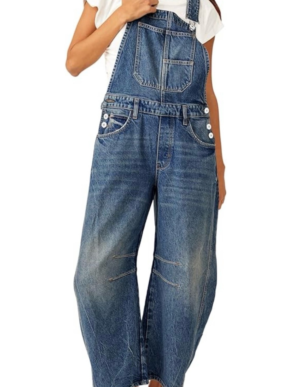 Amazon Barrel Blue Denim Overalls for Women - Relaxed Fit